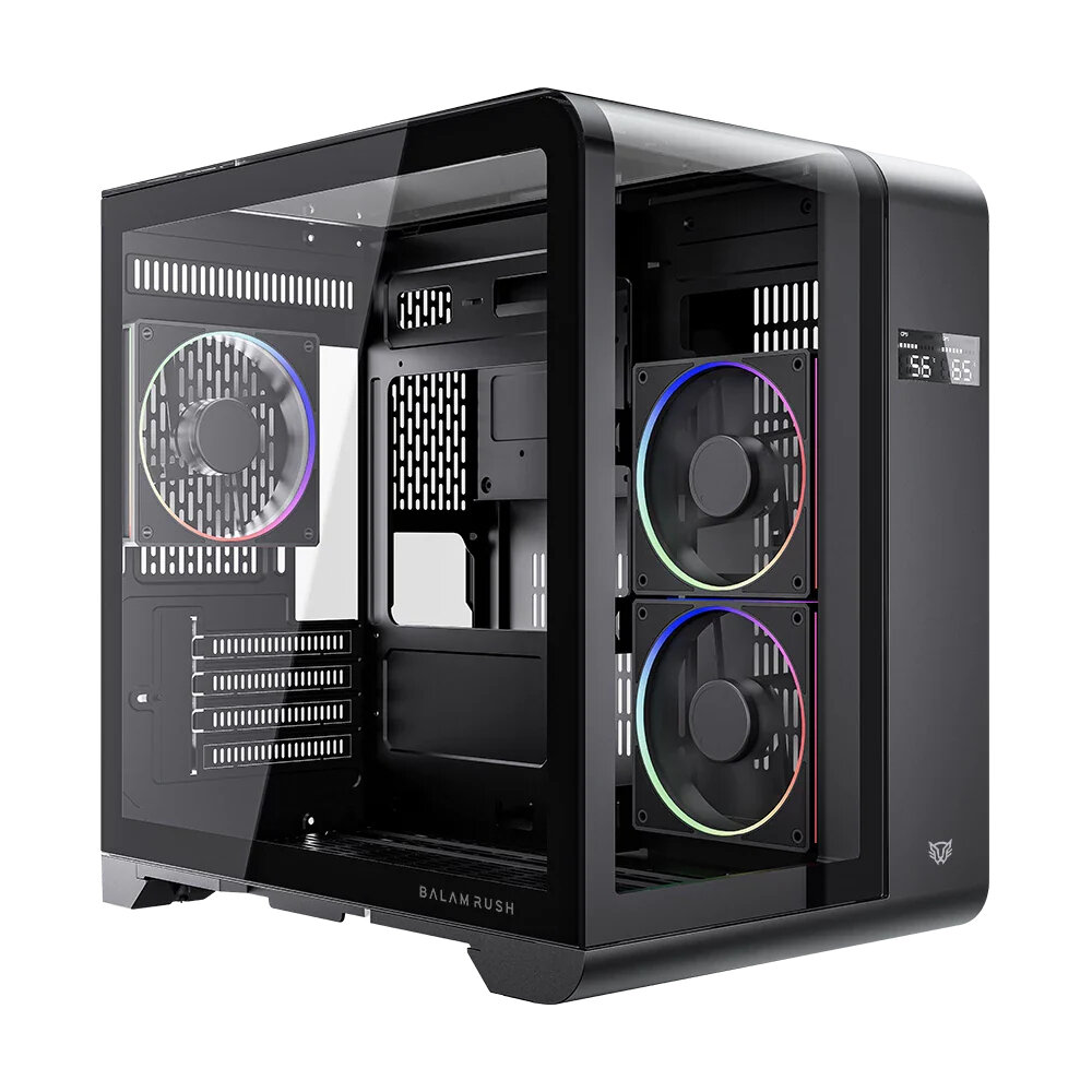 Gabinete Balam Rush Tank Expert Curve 6400 Mini-Tower 3 Ventiladores Argb Atx Negro Br-941617