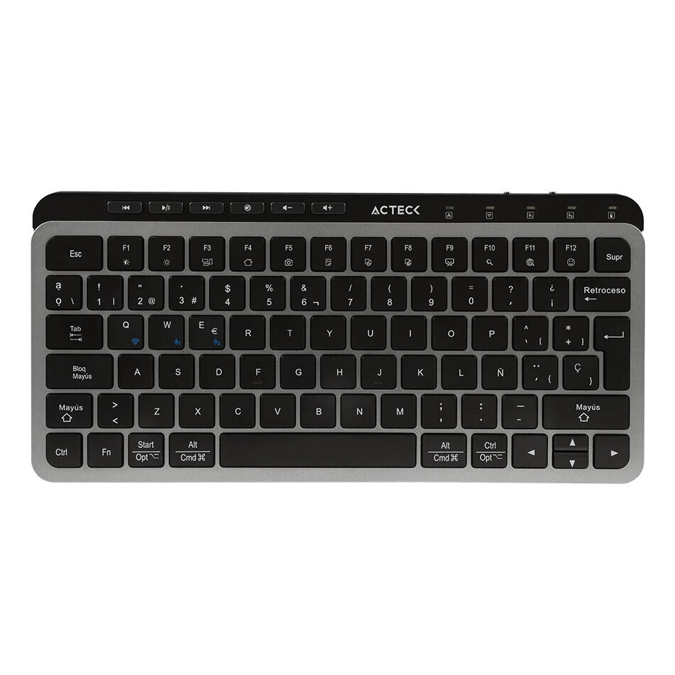 Teclado Acteck Inspire Krea Ti750 65% Inalámbrico Rf Bluetooth Español Gris Ac-940092