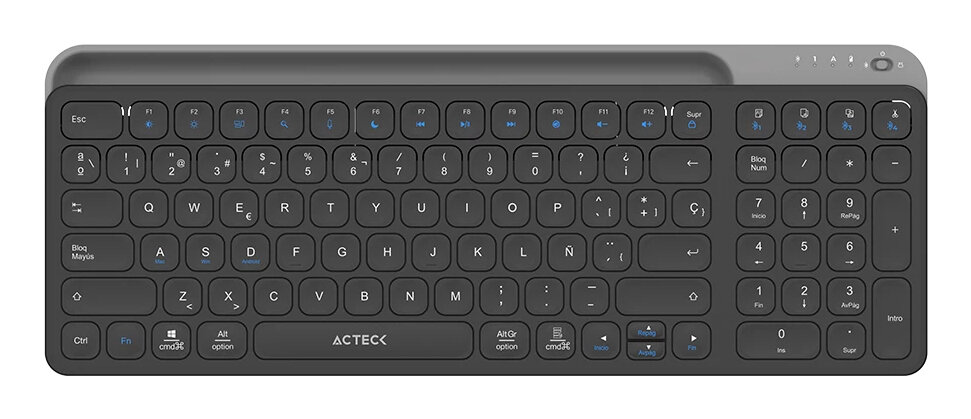 Teclado Acteck Inspire Trek Ti747 98% Inalámbrico Bluetooth Usb-A Español Negro Ac-940108