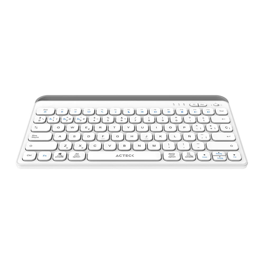 Teclado Inalámbrico Acteck Inspire Trek Ti737 Multidispositivos Bluetooth Español Blanco Ac-940139