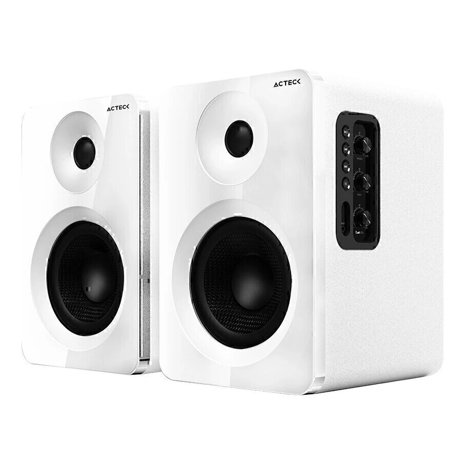Bocinas Acteck Dynamic Exact R Bs700 Estereo 2.0 Potencia 50W Rms Blanco Ac-940825