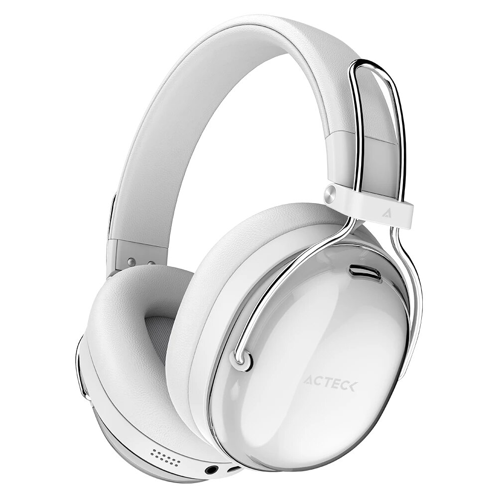 Audífonos Acteck Luxe Pure Hp730 Bluetooth Cancelación De Ruido Activo Blanco Ac-940887