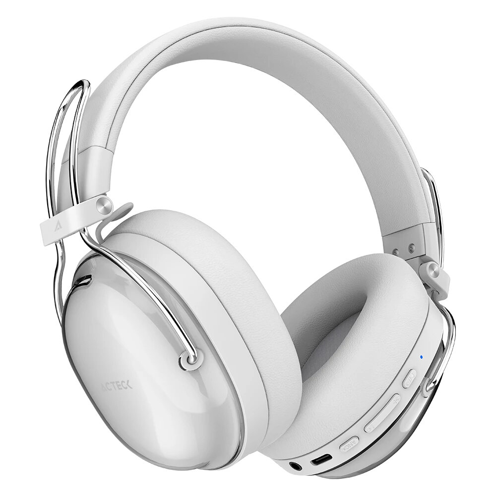 Audífonos Acteck Luxe Pure Hp730 Bluetooth Cancelación De Ruido Activo Blanco Ac-940887