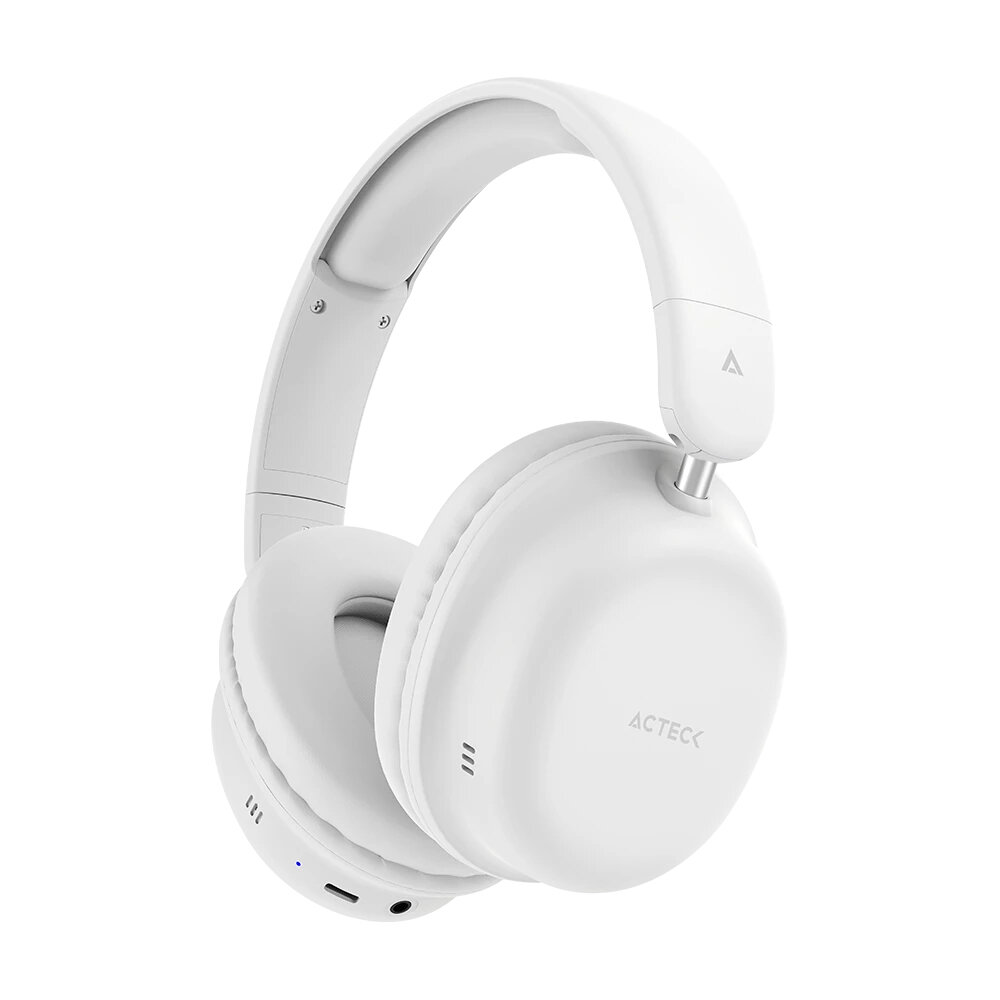 Audífonos Acteck Honour 2 Plus Hp626 Bluetooth Usb-C Cancelación De Ruido Blanco Ac-940955
