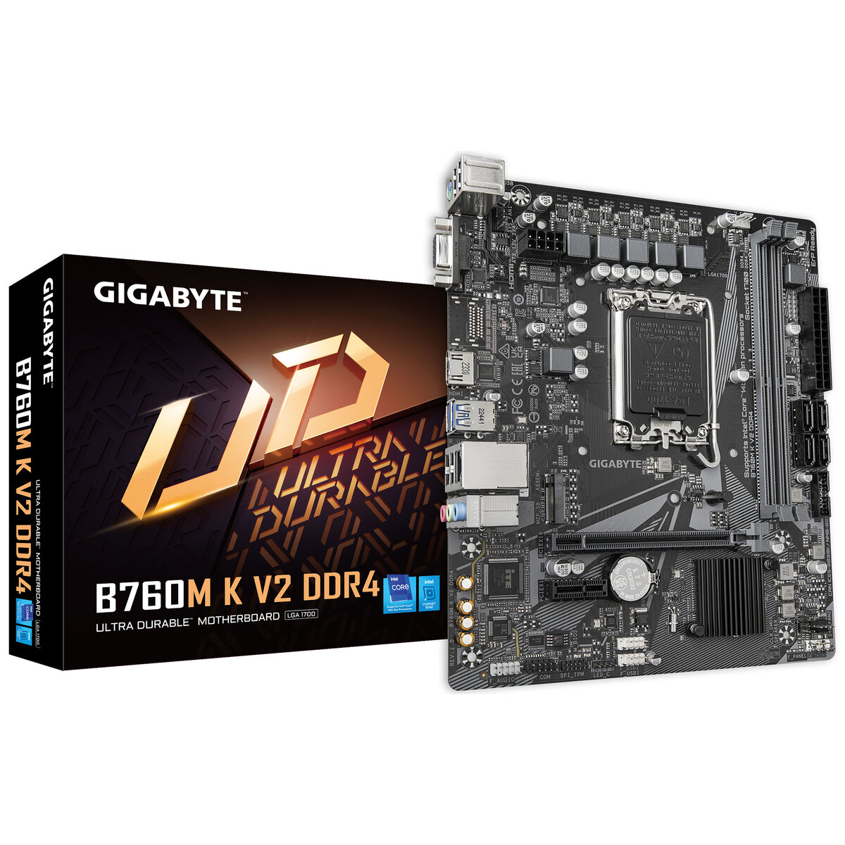 Tarjeta Madre Gigabyte B760M K V2 Ddr4 Intel B760 64Gb Ddr4 Hdmi Micro Atx