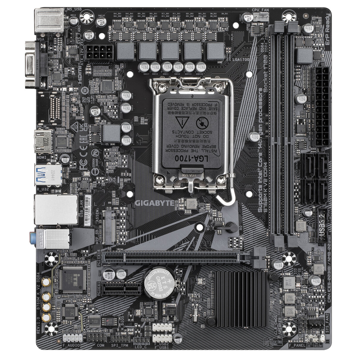 Tarjeta Madre Gigabyte B760M K V2 Ddr4 Intel B760 64Gb Ddr4 Hdmi Micro Atx