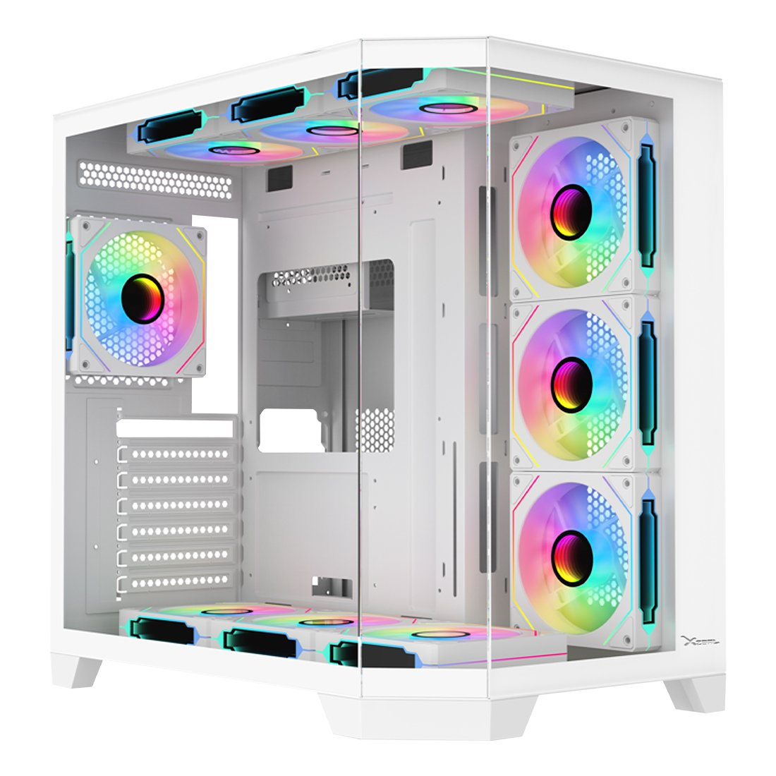 Gabinete Gamer Xzeal X-Tron Midi-Tower Atx 4 Ventiladores Argb Blanco Xzgaxt1W