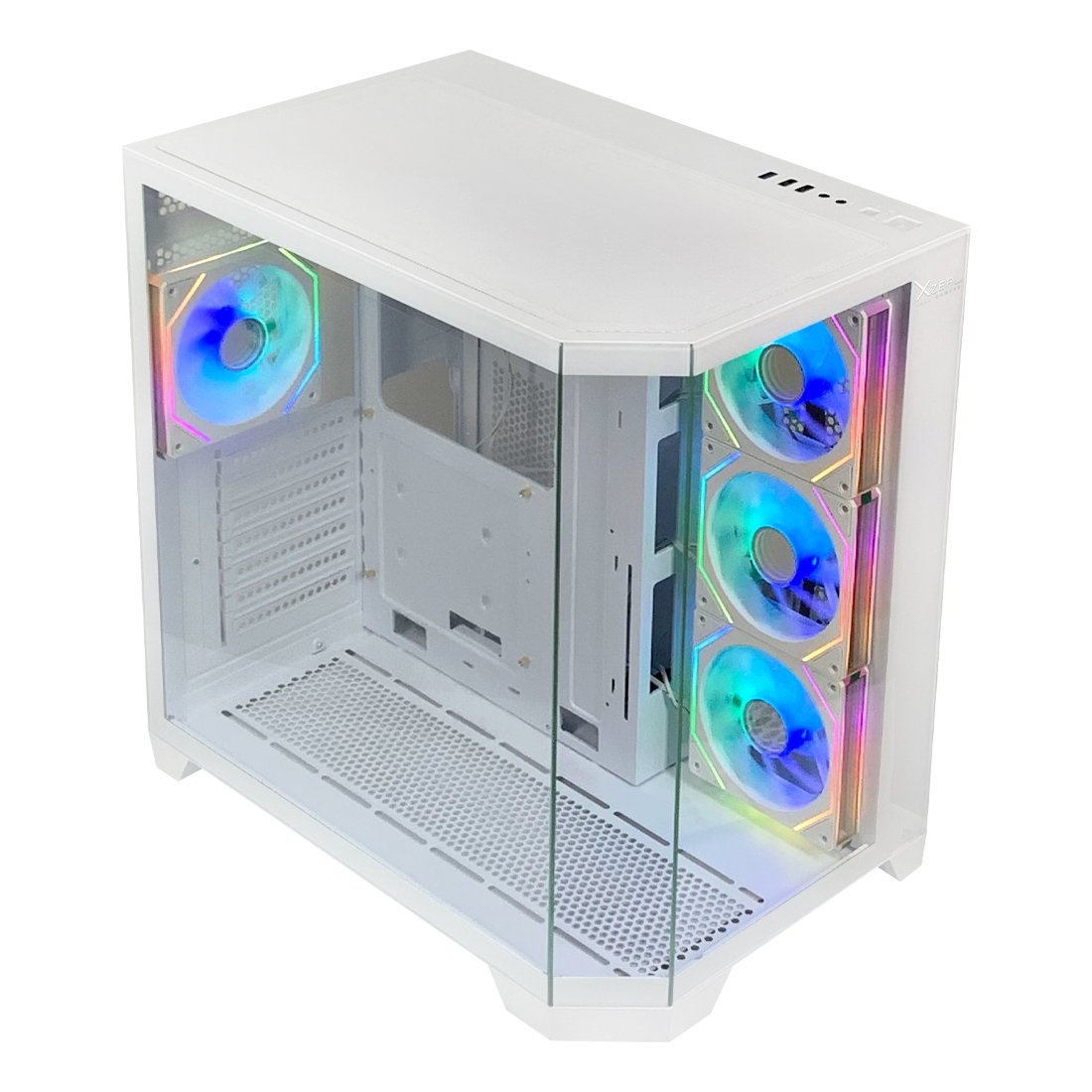 Gabinete Gamer Xzeal X-Tron Midi-Tower Atx 4 Ventiladores Argb Blanco Xzgaxt1W