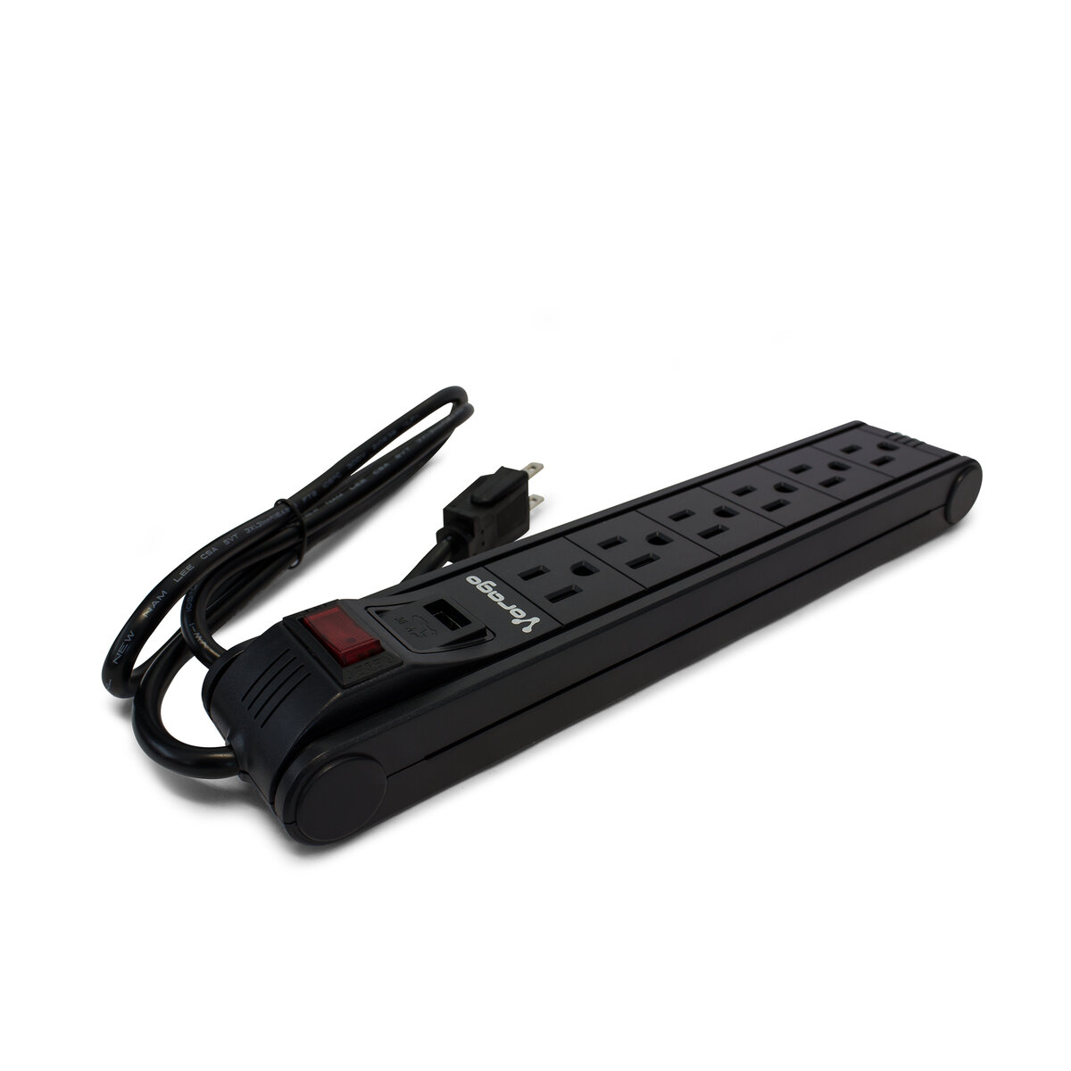 Multicontacto Supresor Vorago Au-203 6 Contactos 1 Usb Negro
