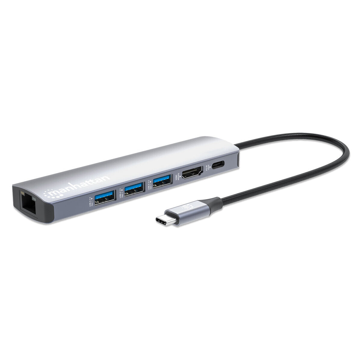 Hub Docking Manhattan Usb-C A Hdmi 3Xusb-A Usb-C Pd Rj-45 153959