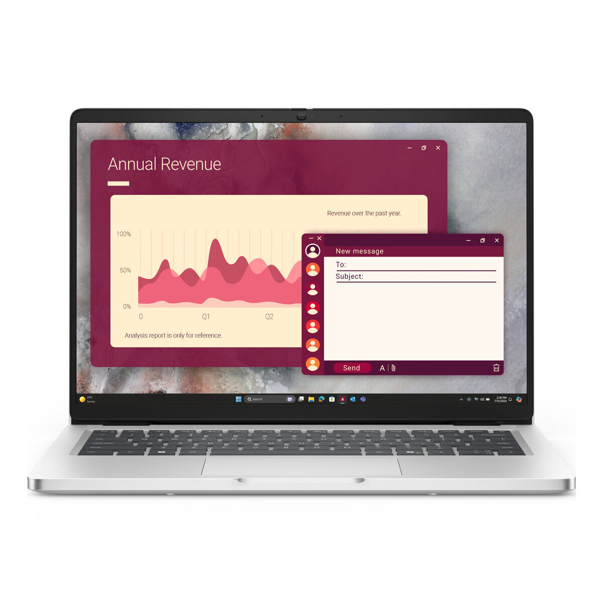 Laptop Dell Pro 14 Pc14250 14" Intel Core Ultra 7 255U 16Gb Ddr5 512Gb Windows 11 Pro Plata 2Hwn3