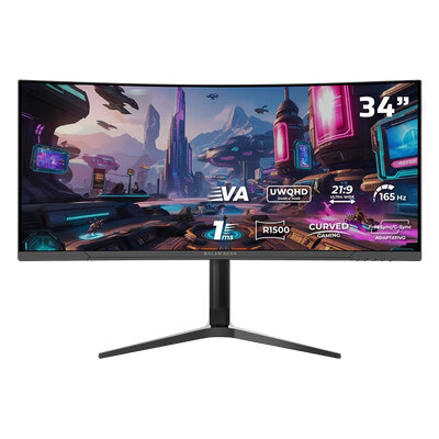 Monitor Gamer Curvo Balam Rush Extreme Earth Plus Mgm34P 34" Uwqhd 165Hz Negro Br-942539