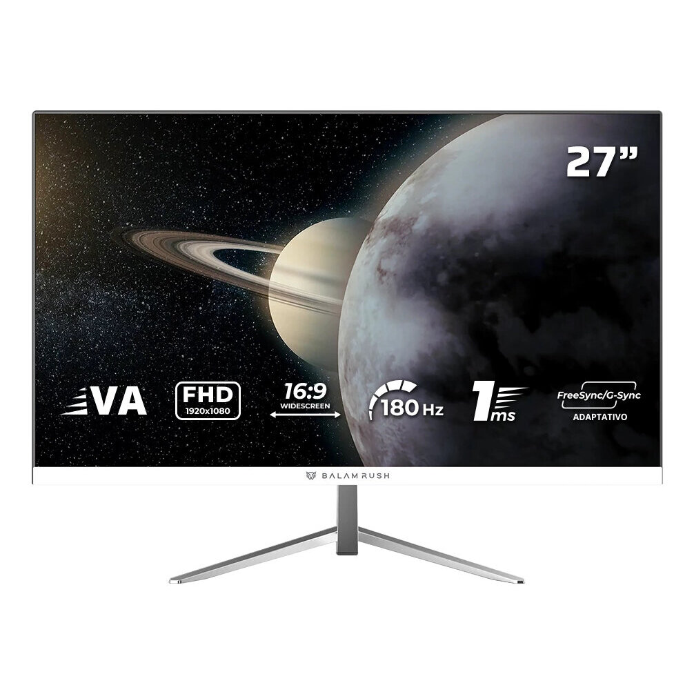 Monitor Gamer Plano Balam Rush Mtg27Y 27" Fhd 180Hz Blanco Br-943017