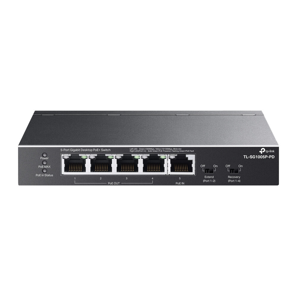 Switch Tp-Link Tl-Sg1005P-Pd Gigabit 5 Puertos Poe Montaje Pared Tl-Sg1005P-Pd