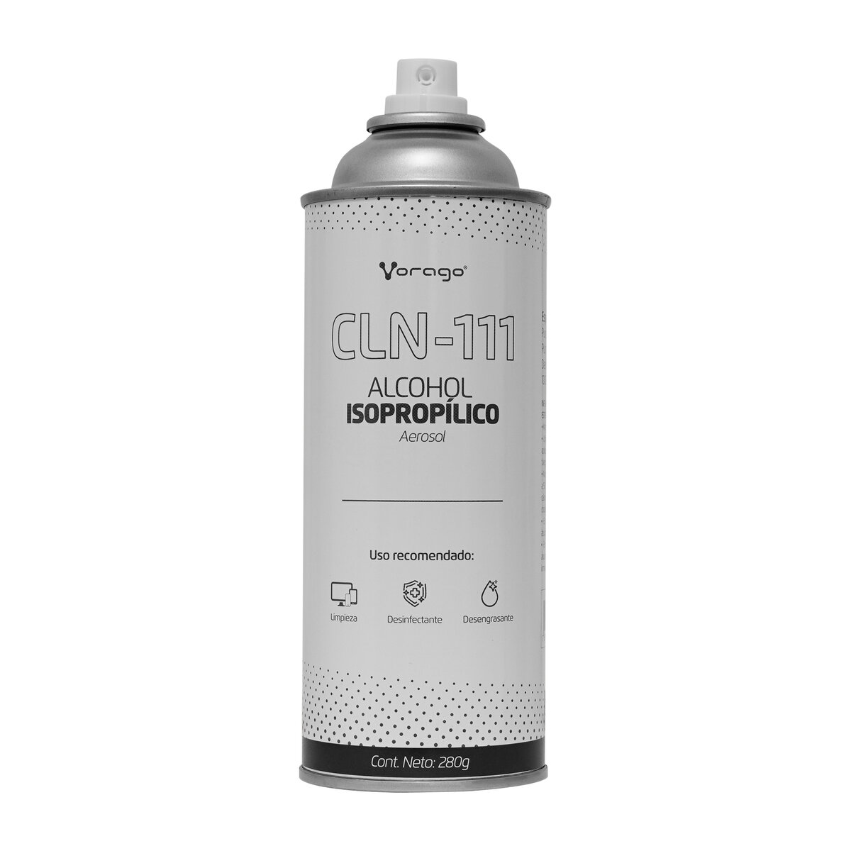 Alcohol Isopropilico Aerosol Vorago Cln-111 250Ml Para Componentes Electrónicos