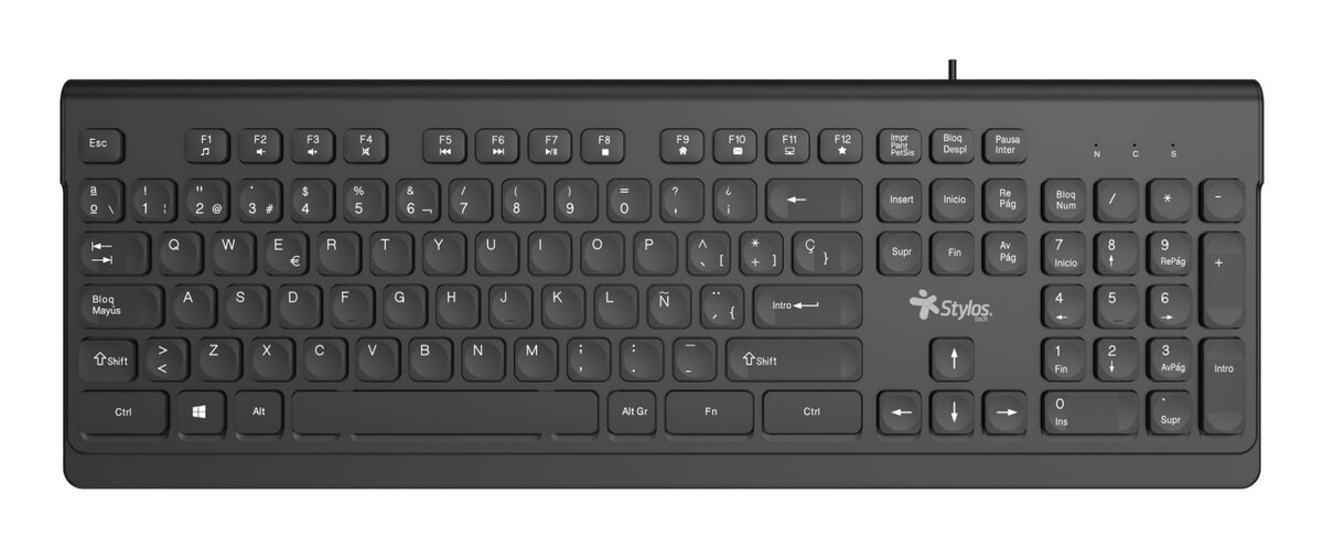 Teclado Stylos Stptec6B Membrana Alambrico Usb 1.5 Negro Stptec6B