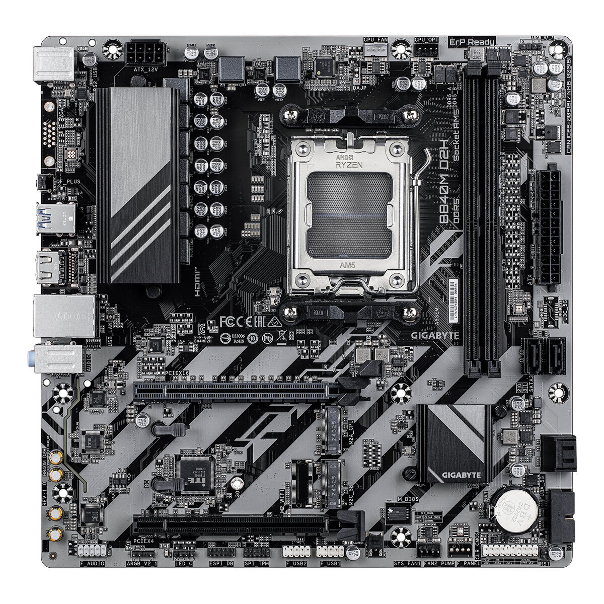 Tarjeta Madre Gigabyte B840M D2H Amd B840 Am5 128Gb Ddr5 2.5Gbe Matx Pcie4.0 Hdmi B840M D2H