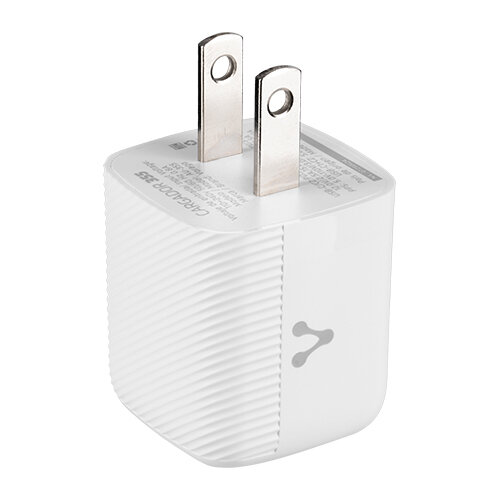 Cargador De Pared Usb C Vorago Au-355-Wh 30W Gan Pd 2 Puertos Carga Rápida Compacto Blanco