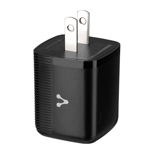 Cargador De Pared Usb C Vorago Au-402-Bk 45W Gan Pd 2 Puertos Carga Rápida Compacto Negro