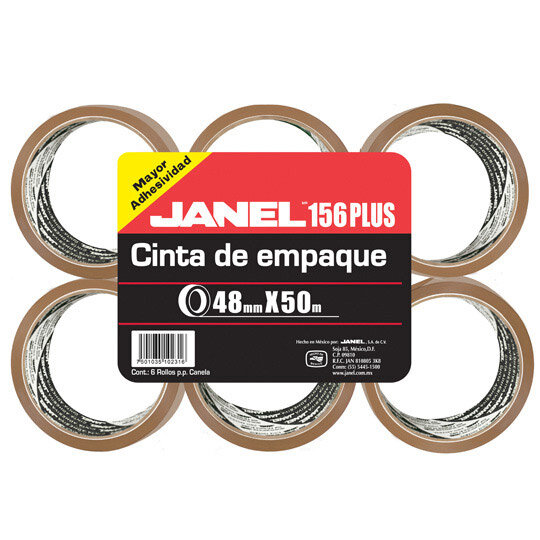 Cinta Janel 156 Empaque Canela 48Mmx50M C/6 Pzas