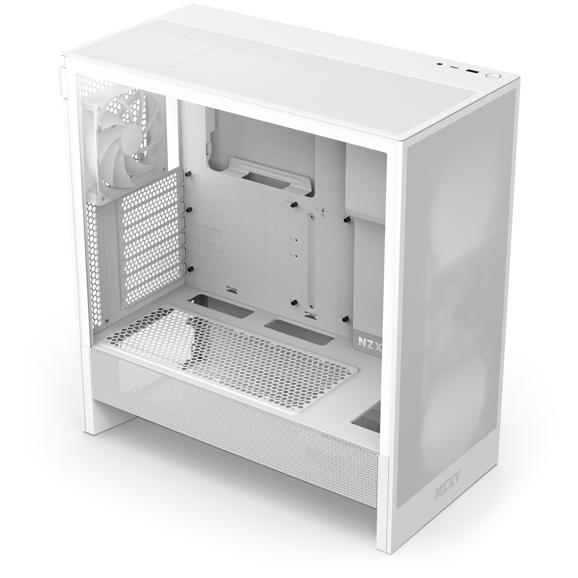 Gabinete Gamer Nzxt H5 Flow Midi Tower Atx 1 Usb3.2 1 Usb-C3.2 Blanco No Alto Flujo Cc-H52Fw-01