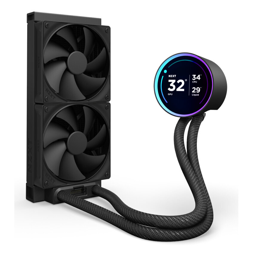 Enfriamiento Liquido Aio Nzxt Kraken Elite 240 240Mm 2X120Mm 2000Rpm Negro Pantalla Lcd Rl-Kn24E-B2
