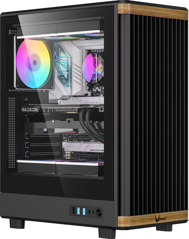 Gabinete Formula V Line Timberline T1 Midi Tower Atx Usb-C Usb3.0 Negro 3X120Mm Rgb 4711401662877