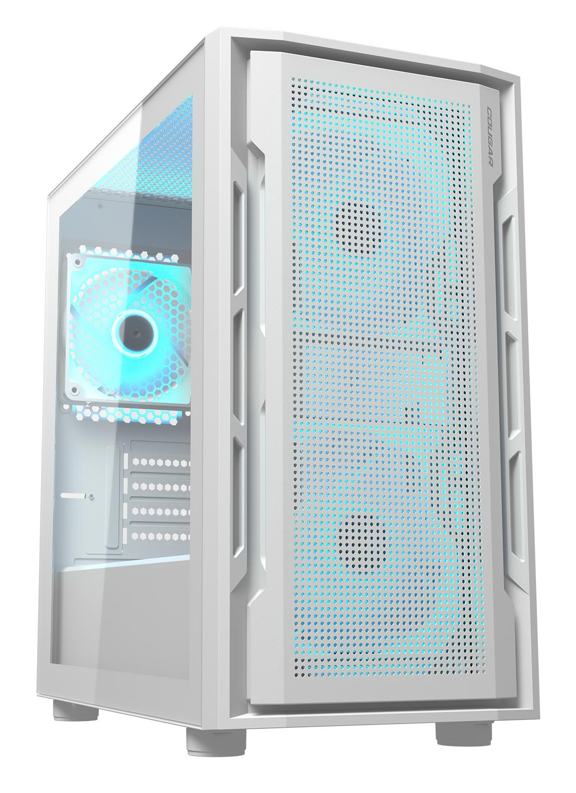Gabinete Cougar Uniface Mini Tower Microatx/Mini-Itx Usb3X2 Blanco Rgb Vidrio Templado 3855C90.0004