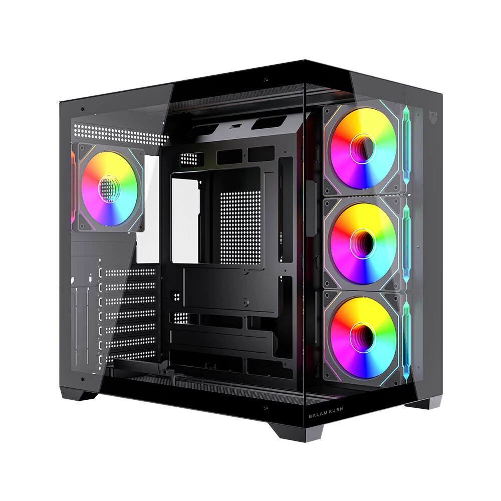 Gabinete Gamer Balam Rush Br-943833 Midi Atx Usb2/Usb3/Usb-C Negro Rgb Vidrio Templado Br-943833