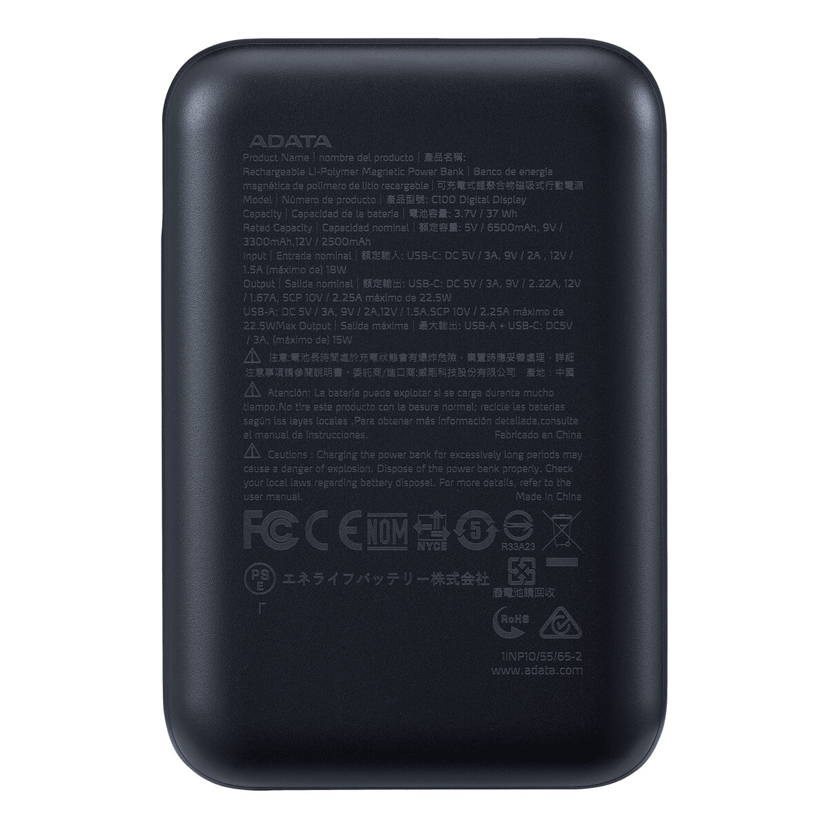 Powerbank Adata C100 10000Mah Power Delivery 3.0 Display Led Pc10022-12Bk