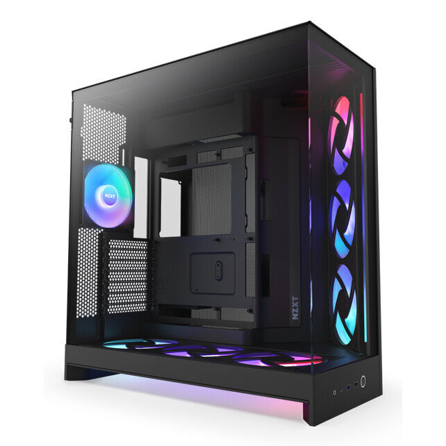 Gabinete Nzxt H9 Flow Rgb+ Midi Atx/Eatx/M-Atx/M-Itx 2Xusb-A 1Xusb-C Negro Vidrio Cm-H92Fb-P1
