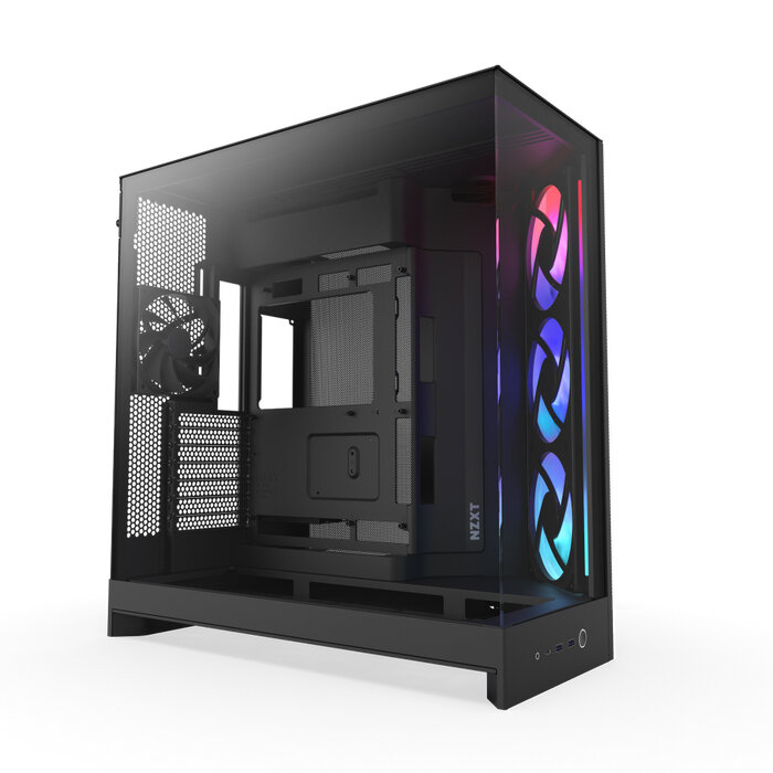 Gabinete Nzxt H9 Flow Rgb Midi Atx/Eatx 2Xusb3.2A+Usb-C Negro Vidrio Templado Cm-H92Fb-R1