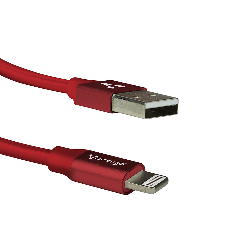 Cable De Datos Vorago Cab-119 Lightning Macho A Usb-A Macho 1 Metro Rojo Ac-365810-12