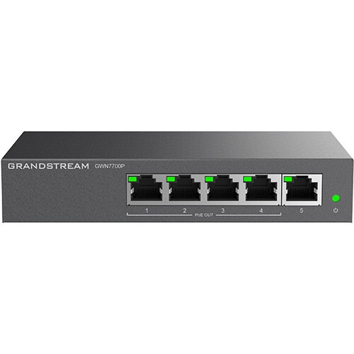 Switch Poe+ Grandstream Gwn7700P 5 Puertos 4 Poe+ Hasta 60W Gwn7700P