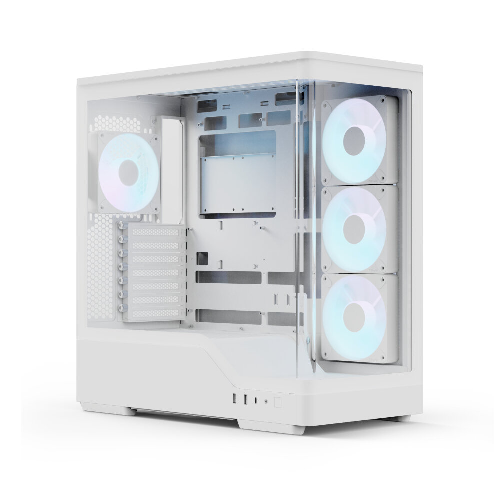 Gabinete Gamer Aerocool P500A-Wt Midi Tower Atx 2Xusb3 Rgb Vidrio Templado Blanco Accm-Pn08143.21