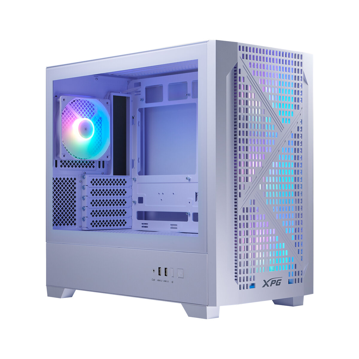 Gabinete Gamer Xpg Lander 300 Mid Tower Micro-Atx/Mini-Itx 2Xusb3.2 4Xargb Blanco Lander300Maa-Whcww