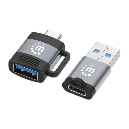 Adaptador Manhattan 356329 Usb-C Usb-C 24X31X10Mm Negro/Gris Usb-C 3.2 Gen1 356329