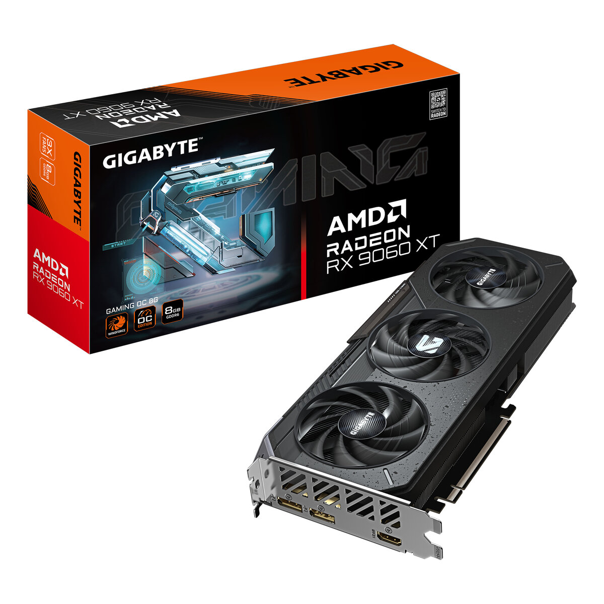 Tarjeta Grafica Gigabyte Radeon Rx 9060 Xt Gaming Oc 8Gb Hdmi+2Dp Pci-E 5.0 Gv-R9060Xtgaming Oc-8Gd