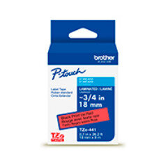 Cinta Laminada Brother Negro Sobre Rojo 1.8Cm 8M Laminada Tze441G