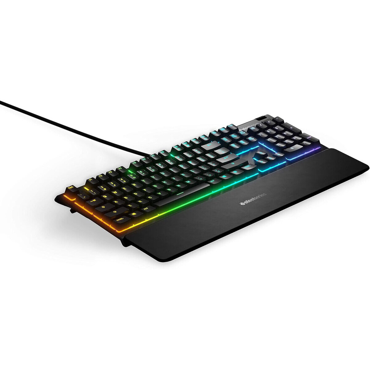 Teclado Steelseries Apex 3 Sp Rgb 10 Zonas Resistente Al Agua Ip32 Reposamuñecas Magnetico 64806