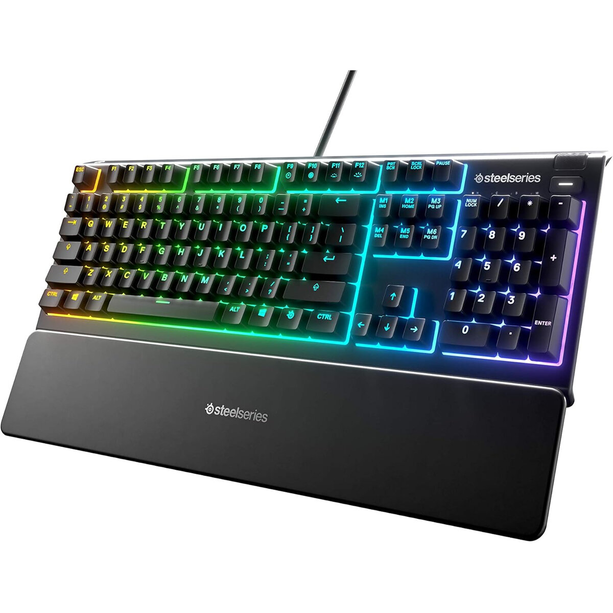 Teclado Steelseries Apex 3 Sp Rgb 10 Zonas Resistente Al Agua Ip32 Reposamuñecas Magnetico 64806