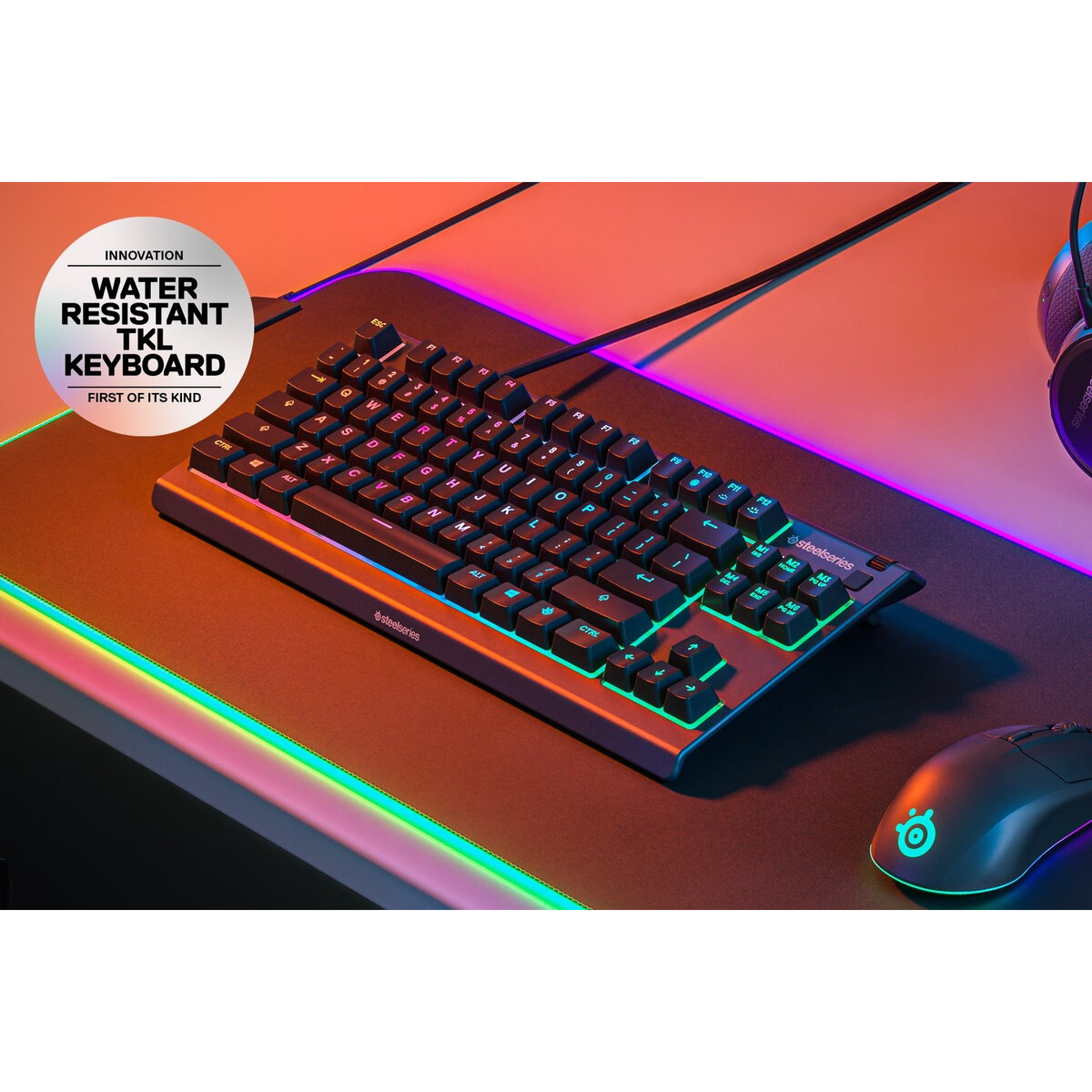 Teclado Steelseries Apex 3 Mini Tkl Rgb Alámbrico Usb Inglés Negro 64831