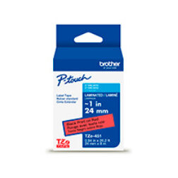 Cinta Brother Tze451G Negro Sobre Rojo 24Mm 8M Laminada Tze451G