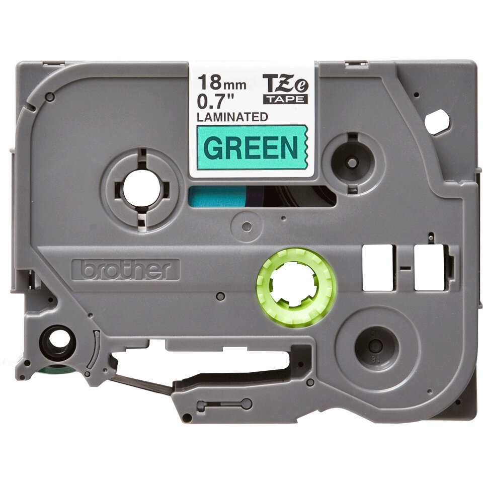 Cinta Brother Tze741G Negro Sobre Verde 8M 18Mm