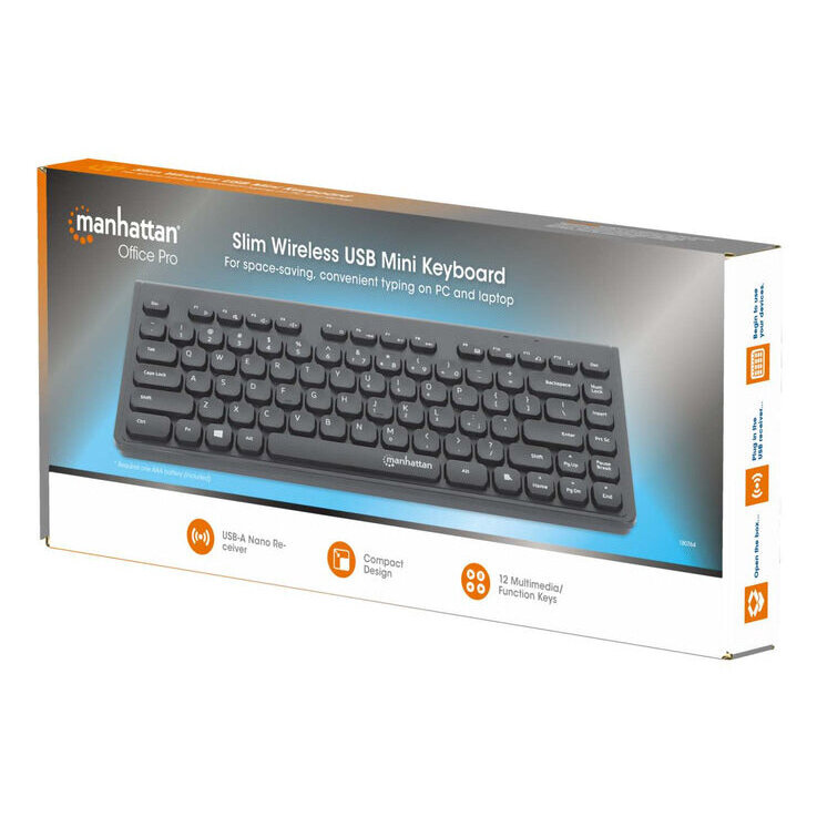 Teclado Manhattan 180764 Inalámbrico Rf Mini Qwerty 180764