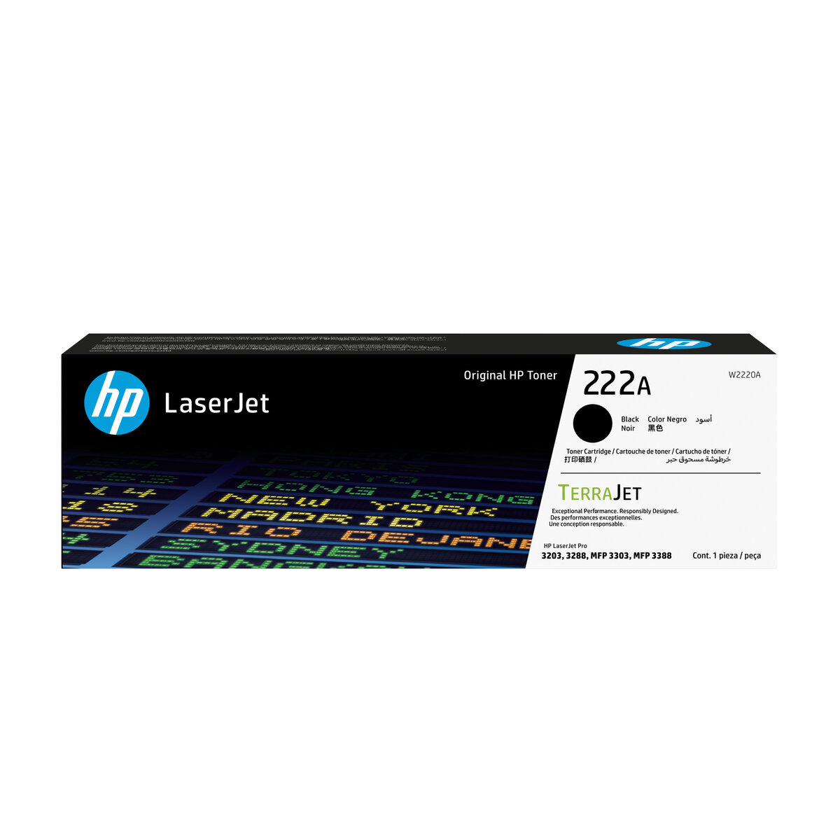 Toner Hp Laserjet 222A Rinde Hasta 1300 Paginas Negro W2220A