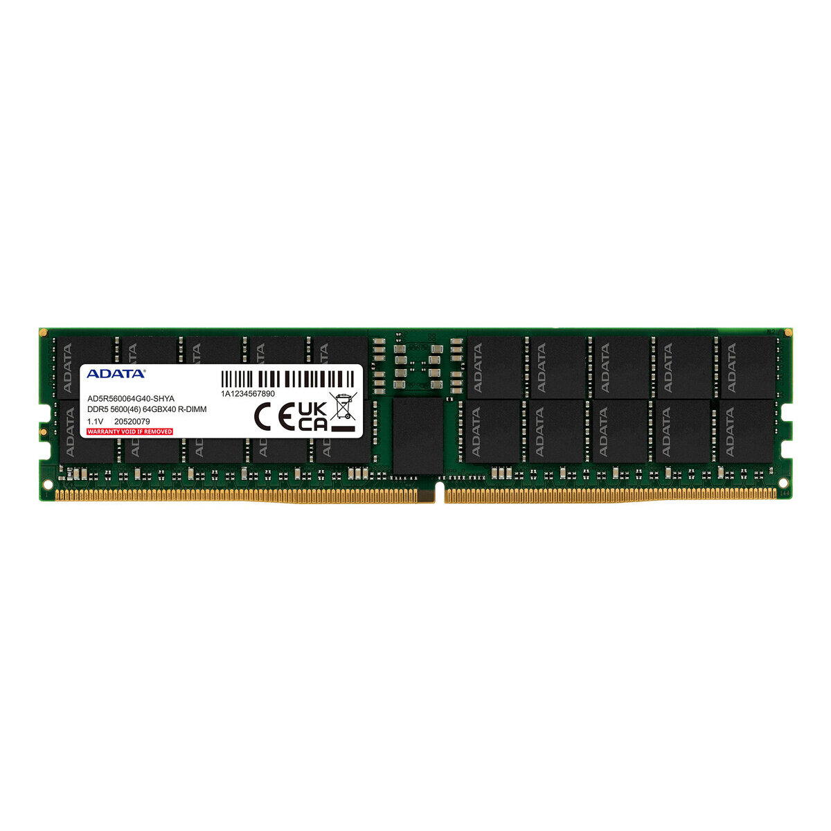 Memoria Ram Para Servidor Adata 32Gb Ddr5 5600Mt/S Cl46 288Pin R-Dimm Ecc Reg Ad5R560032G20-Shya