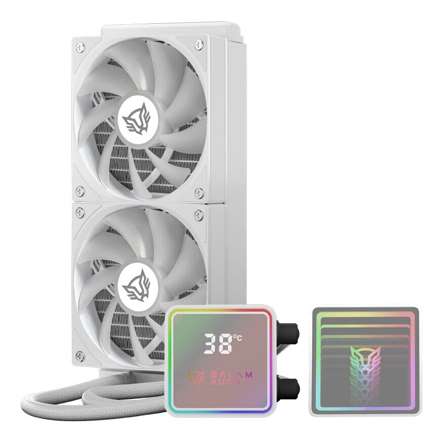 Enfriamiento Líquido Aio Balam Rush Br-944052 240Mm 2 Ventiladores 1800Rpm Blanco Argb Br-944052