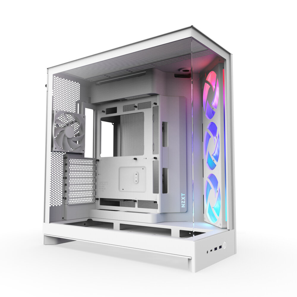Gabinete Nzxt H9 Flow Rgb Midi Tower Atx 2Xusb3.2A+1Xusb3.2C Blanco Vidrio Templado Cm-H92Fw-R1