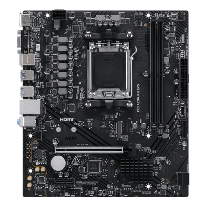 Tarjeta Madre Msi Pro A620Am-B Evo Amd A620A Am5 Ddr5 128Gb 5Gbe Atx M.2/Sataiii Pro A620Am-B Evo